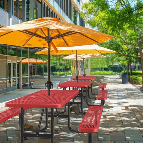 Red 6ft long table - chair, set