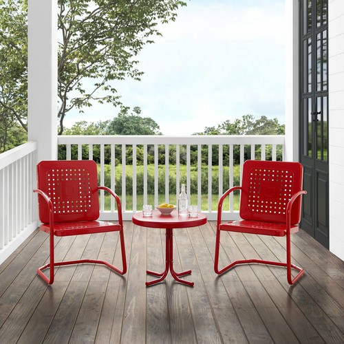 Piece red retro metal patio - piece,